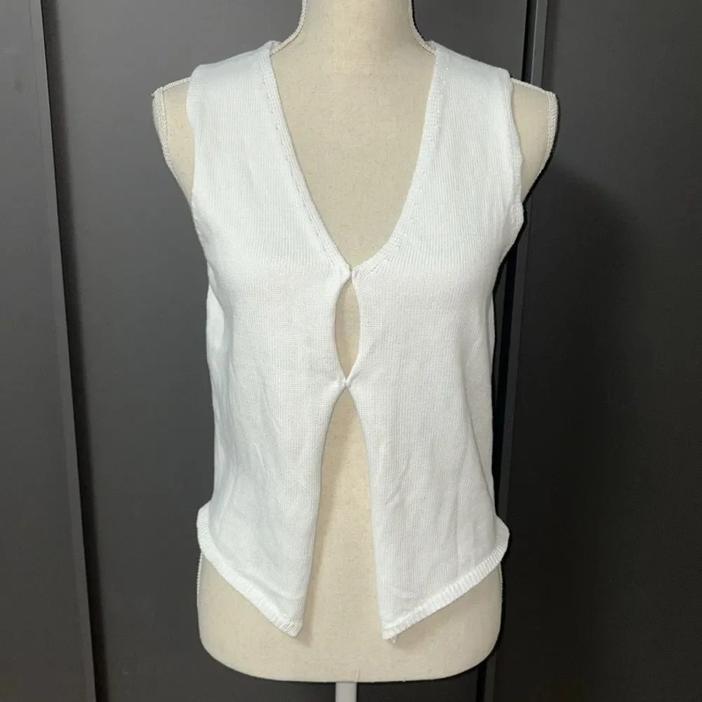 Crochet knit open vest sleeveless top - Picture 5 of 5